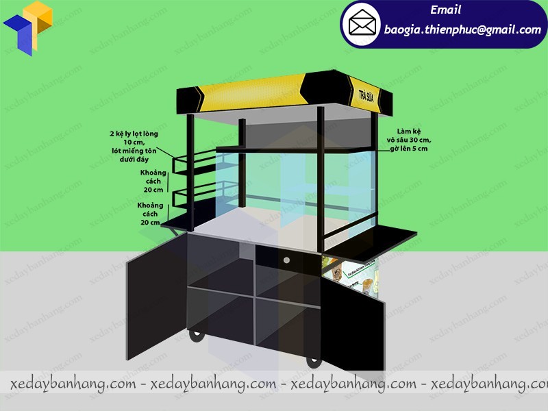 thiết kế xe bán trà sữa