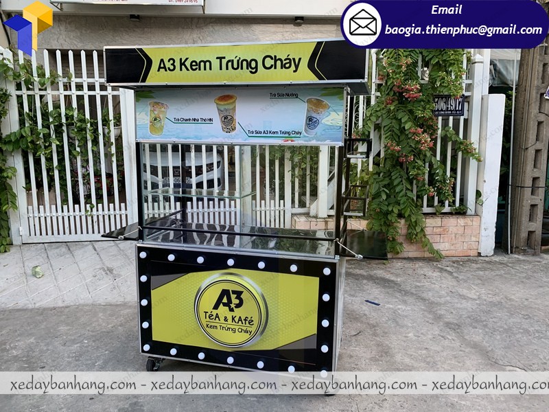 xe đẩy bán trà sữa cafe