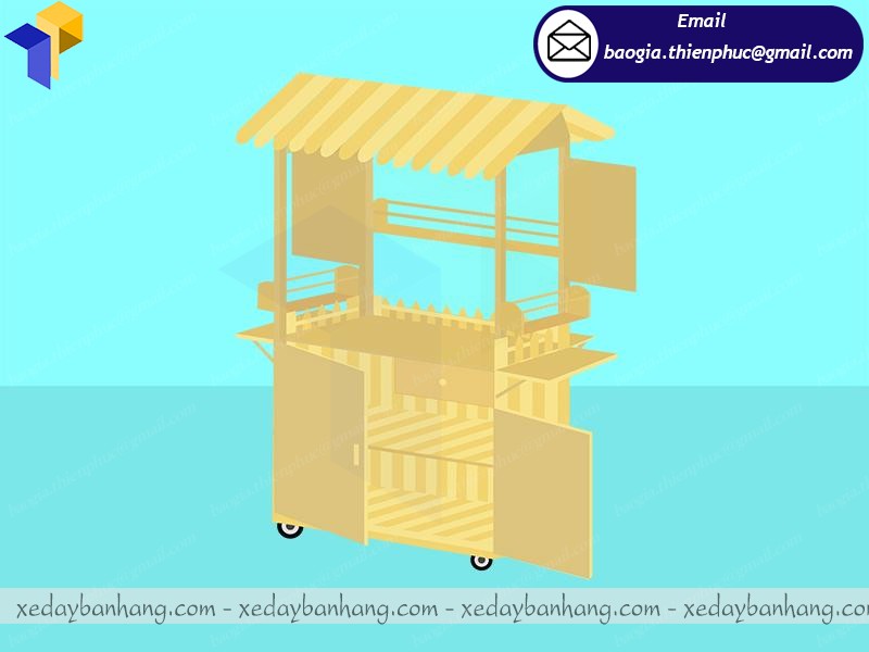 đóng xe gỗ bán cà phê