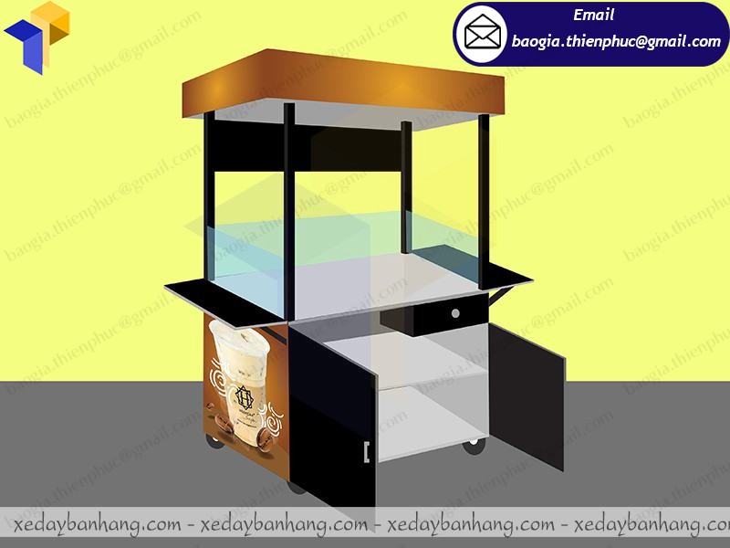 thiết kế tủ bán cafe di động