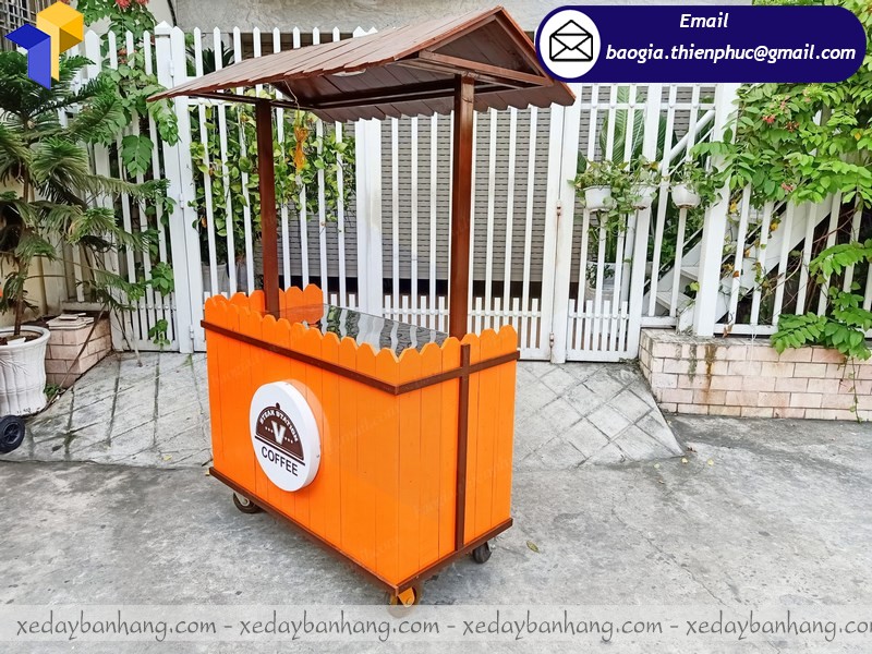 quầy gỗ bán cafe di động