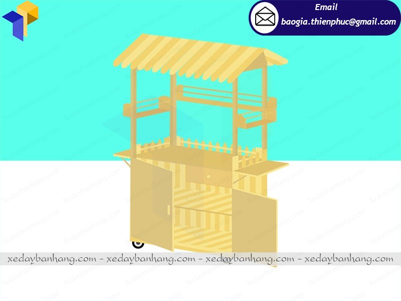 thiết kế xe gỗ bán nước