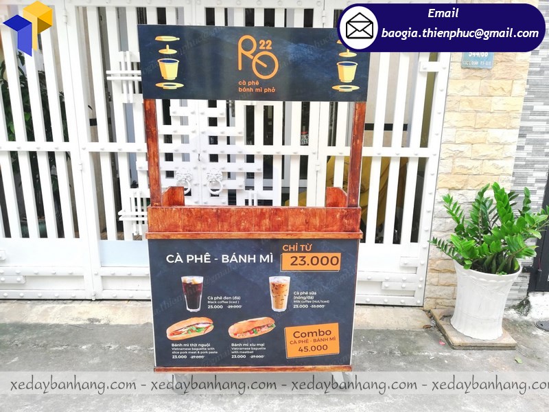 đóng tủ gỗ bán cafe