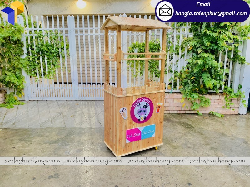 đặt tủ gỗ bán trà sữa ở đâu