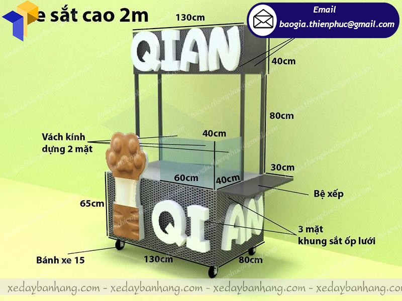 giá tủ inox bán thức ăn
