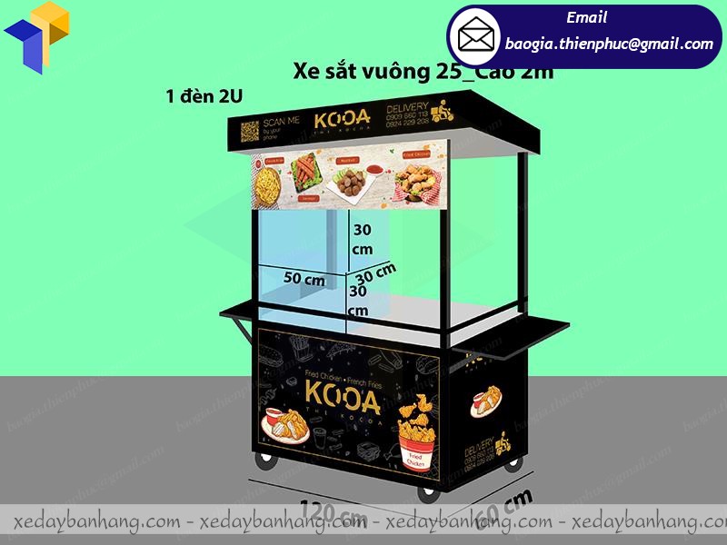 đặt làm xe sắt bán thức ăn nhanh giá rẻ
