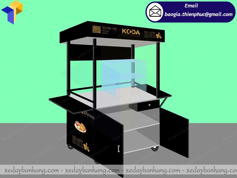 thiết kế xe sắt bán thức ăn nhanh theo yêu cầu