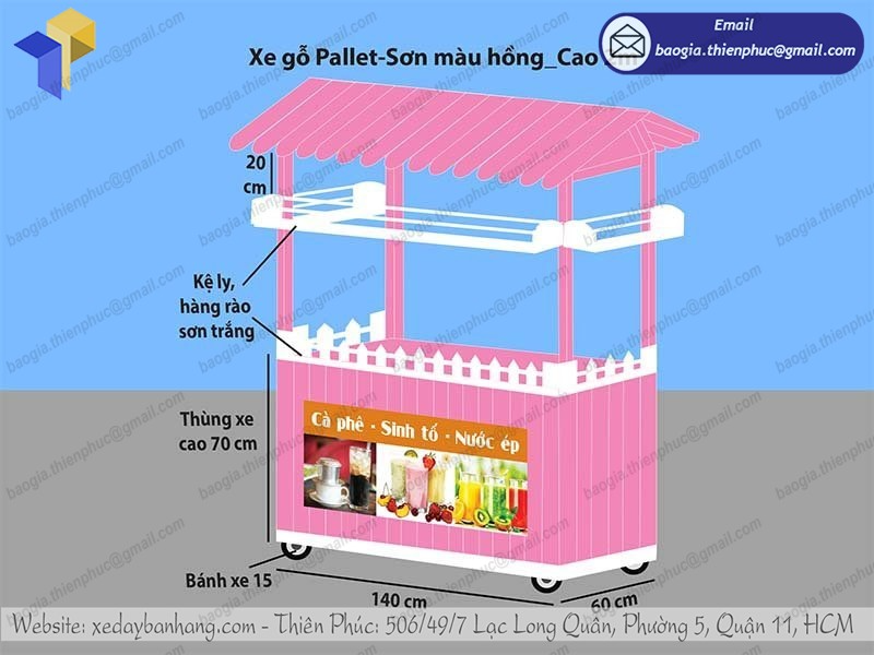 báo giá tủ gỗ bán nước ép hoa quả