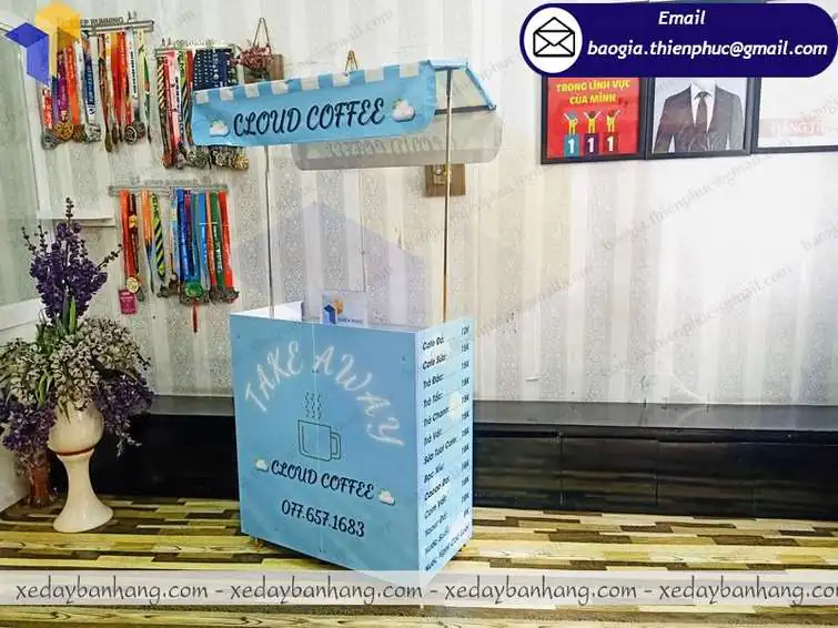 báo giá xe bán cà phê gấp gọn