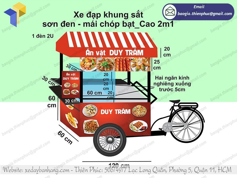 báo giá xe bike bán cá viên chiên