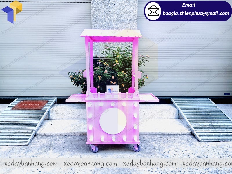 báo giá xe đẩy bán trà sữa di động bằng gỗ