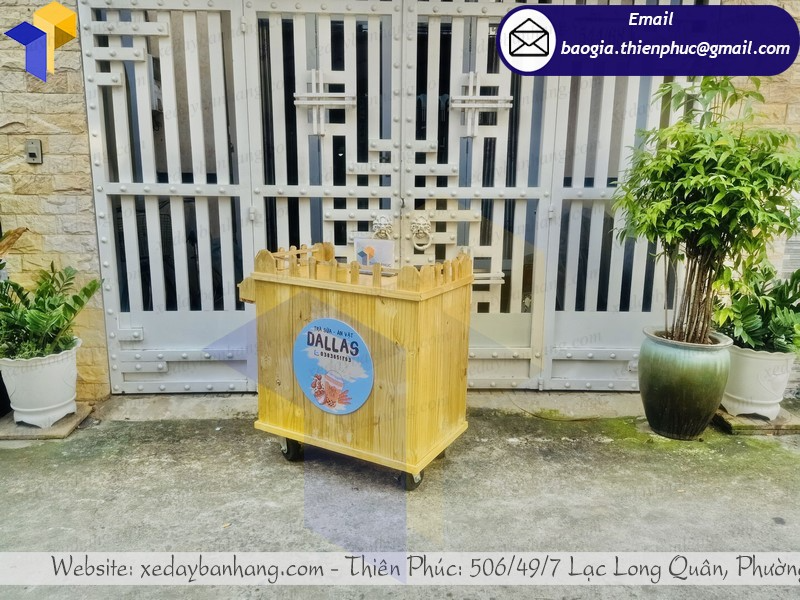 báo giá xe gỗ bán trà sữa nhỏ gọn
