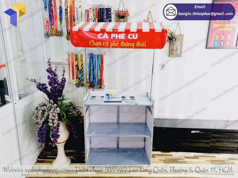 báo giá xe xếp bán cafe gấp gọn