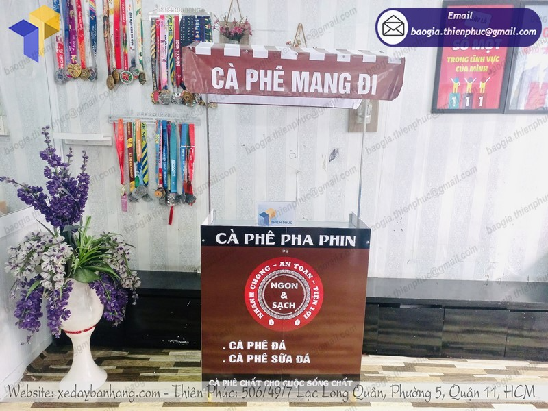 booth cà phê gấp gọn đẹp TP