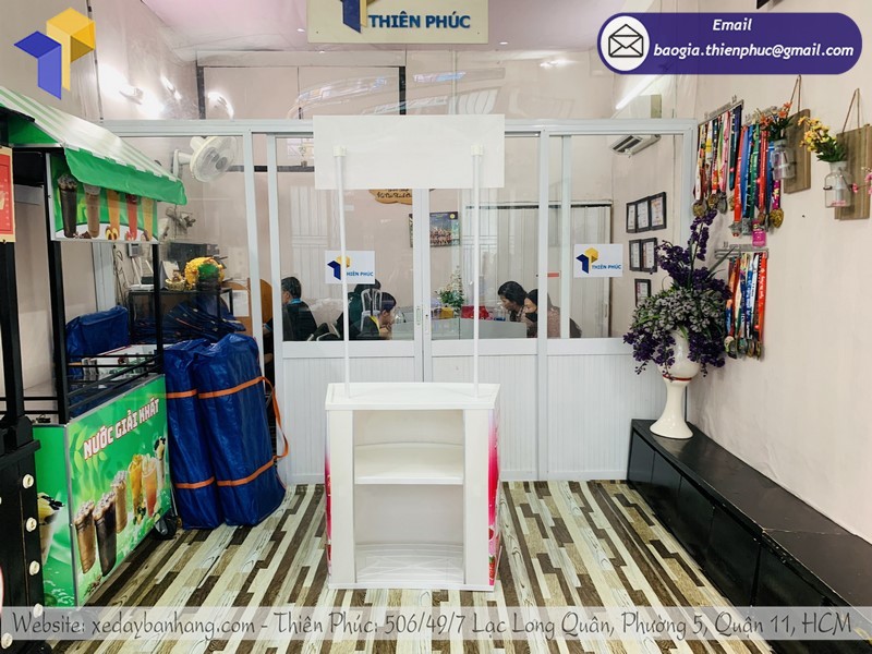 booth nhựa xếp gọn đẹp