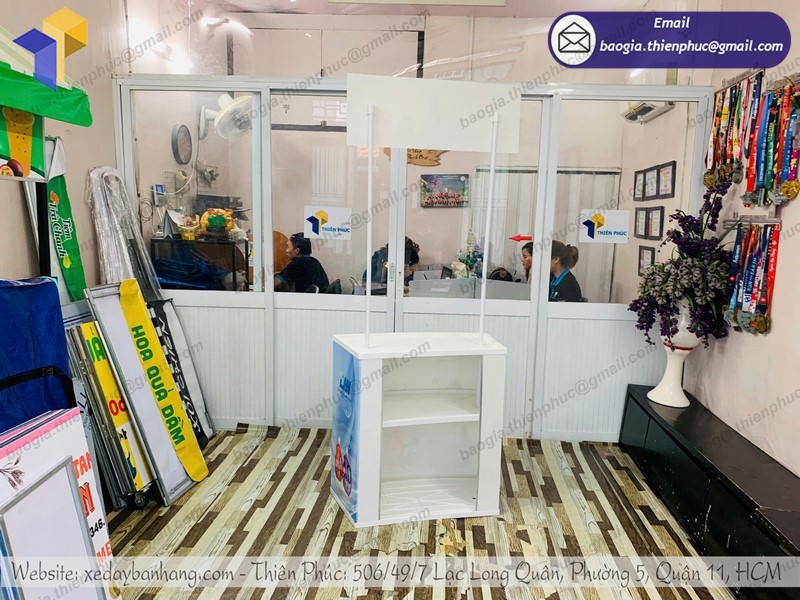 booth sampling gấp gọn uy tín