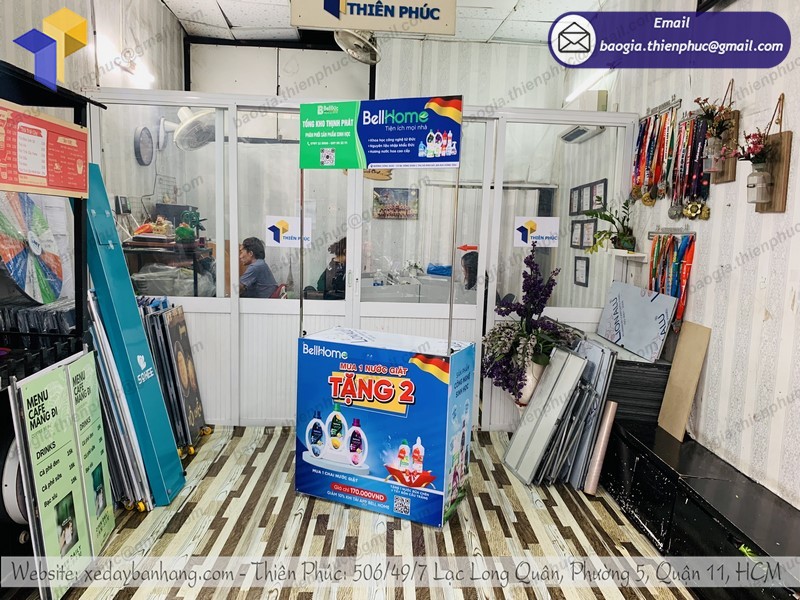 booth quảng cáo siêu thị gấp gọn đẹp