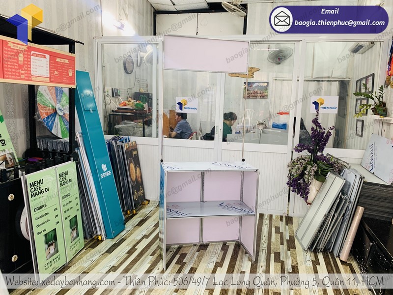 booth quảng cáo siêu thị gấp gọn uy tín