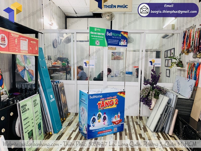 booth quảng cáo siêu thị gấp gọn