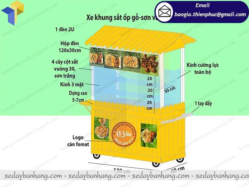 đặt làm xe bán xôi mặn vỉa hè