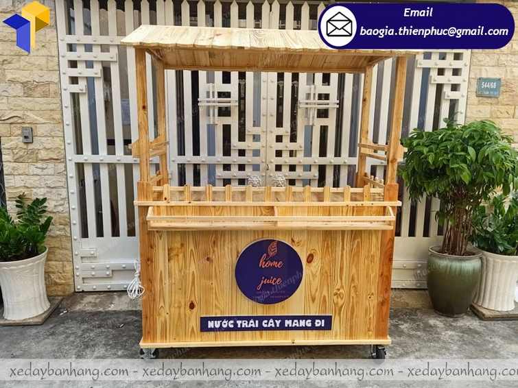 Đặt làm xe gỗ bán cà phê trà sữa