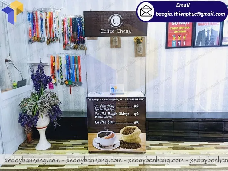 đặt mua booth bán cà phê lưu động