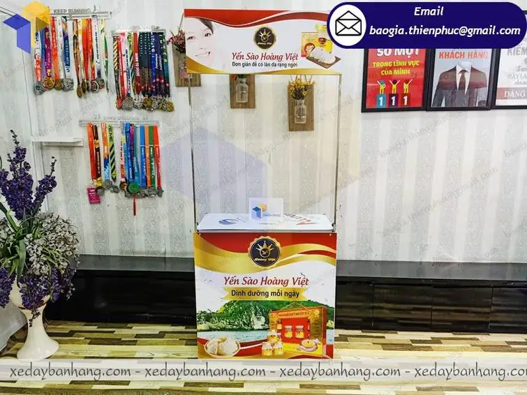 đặt mua booth sắt sampling yến sào