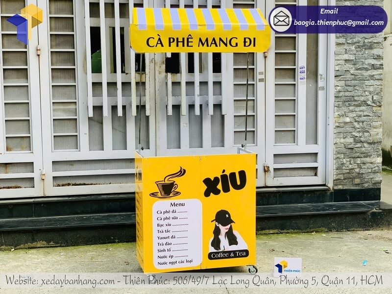 Đặt mua mẫu quầy bán cafe gấp gọn dạo lề đường rẻ