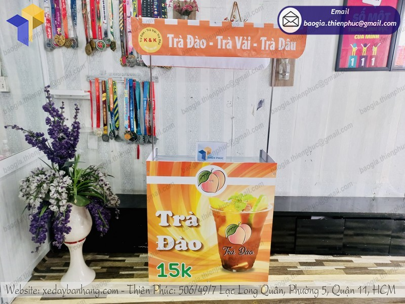 đặt mua quầy lắp ráp bán trà đào