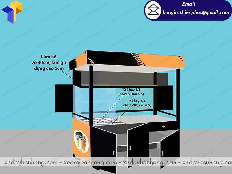 đặt mua quầy sắt bán sinh tố nước ép trái cây