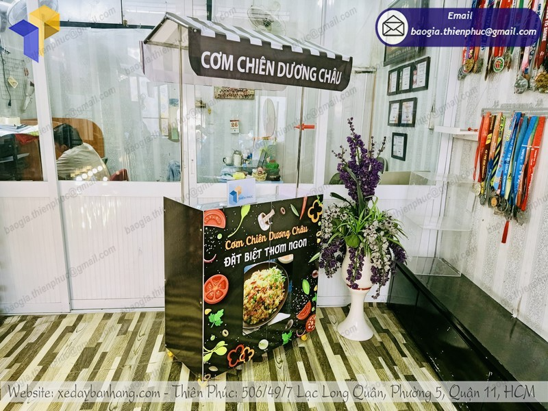 đặt mua xe bán cơm chiên gấp gọn
