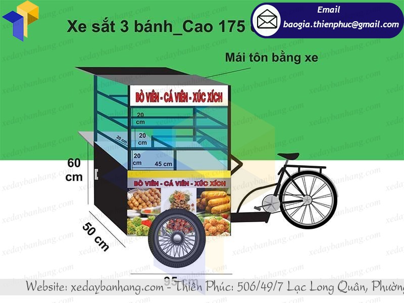 đặt mua xe đạp bán cá viên chiên lưu động