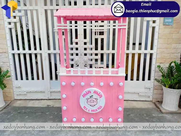 đặt mua xe trà sữa màu hồng