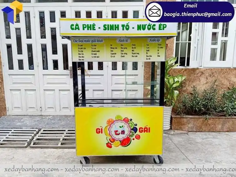 đóng mẫu tủ bán cafe sinh tố đẹp