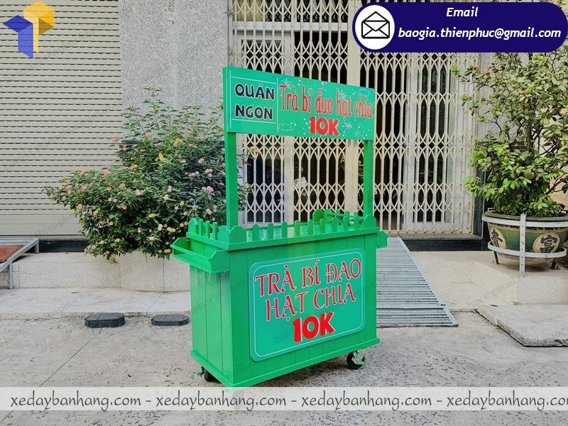 đóng xe bán trà bí đao bằng gỗ