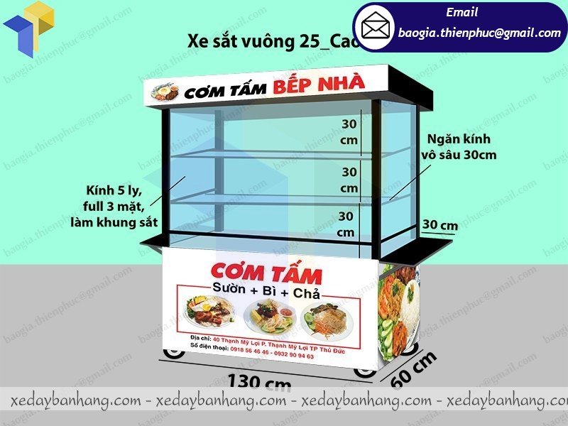 đóng xe sắt bán cơm tấm giá rẻ
