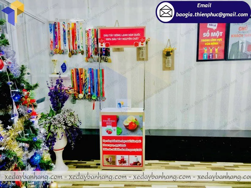 gia công booth bán hàng mini