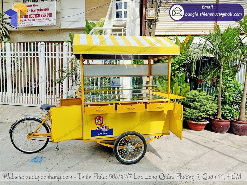 gia công xe đạp bán bánh mì take away