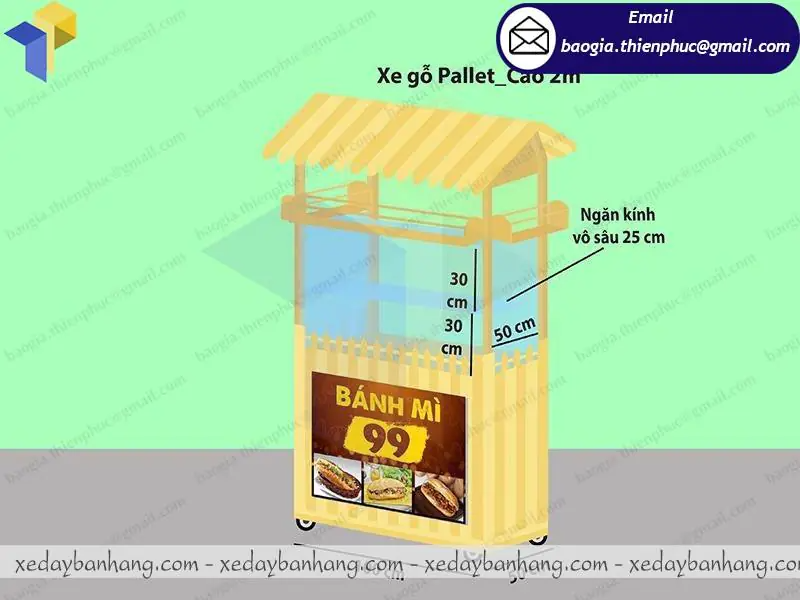 giá xe bán bánh mì kịp thịt nướng