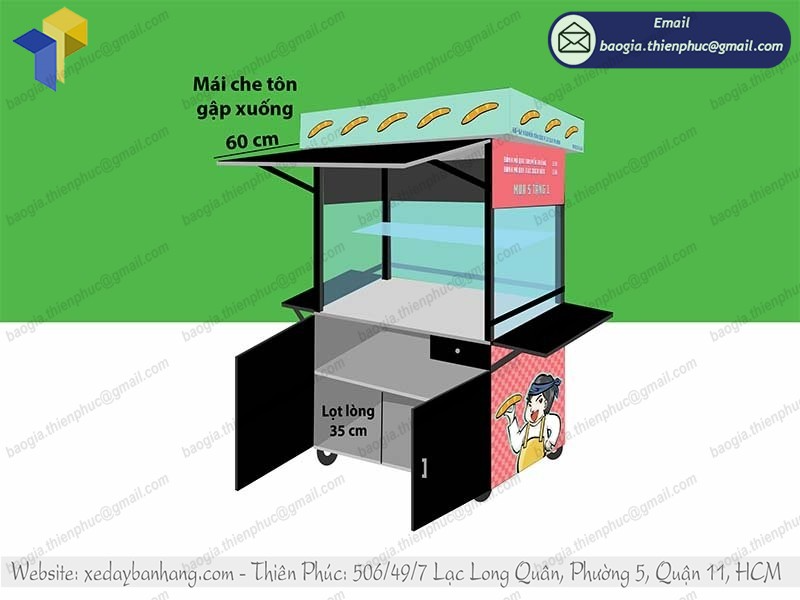 hình ảnh quầy bán bánh mì di động