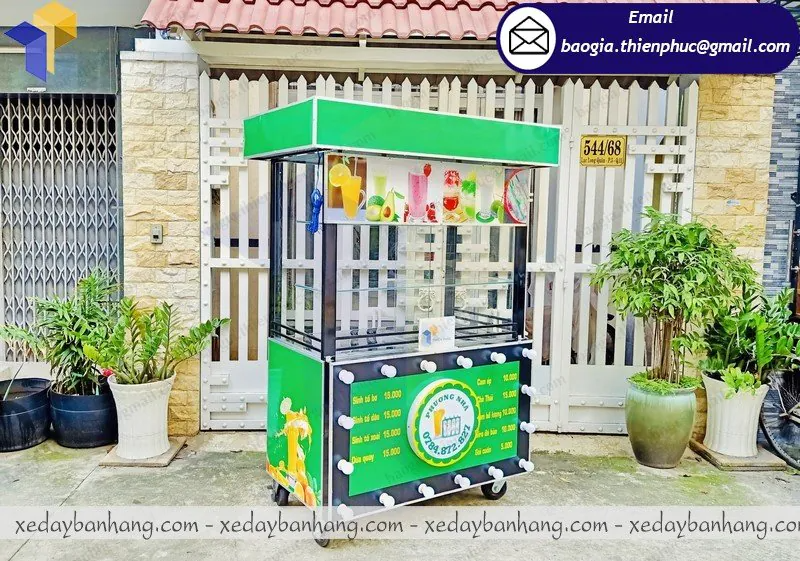 khung quầy bán nước ép nguyên chất