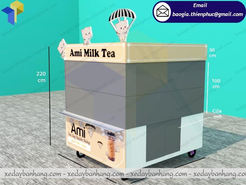 kiot bán trà sữa đẹp di động ở hcm
