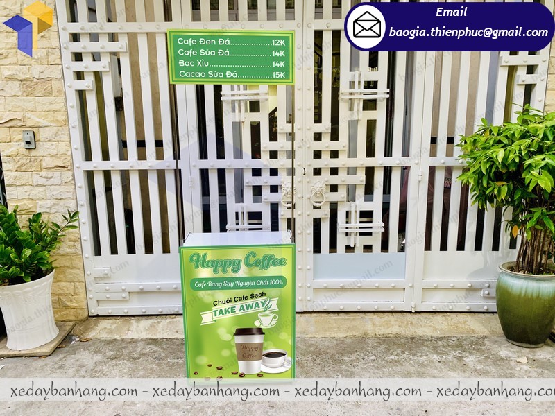 mẫu kệ sắt sampling bán cafe giá rẻ