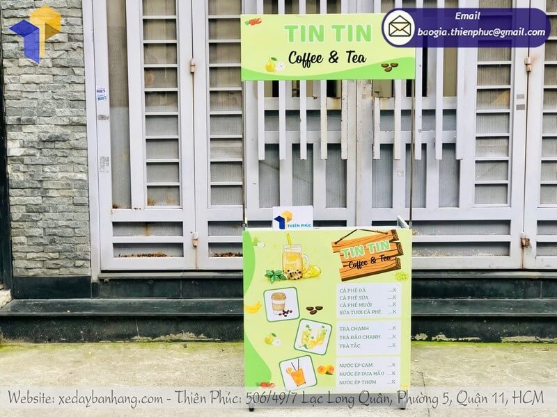 Mẫu quầy bán cafe xếp gọn lề đường giá rẻ