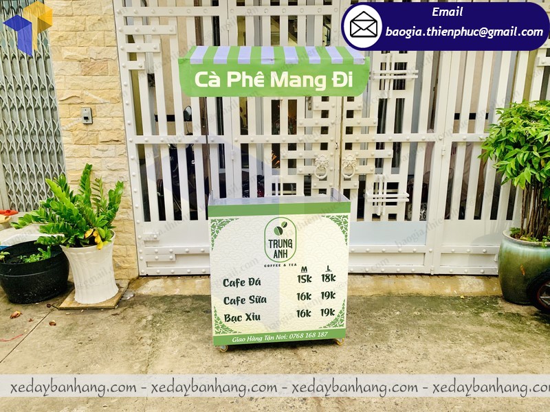 mẫu quầy booth lắp ráp bán cafe sữa đá đẹp