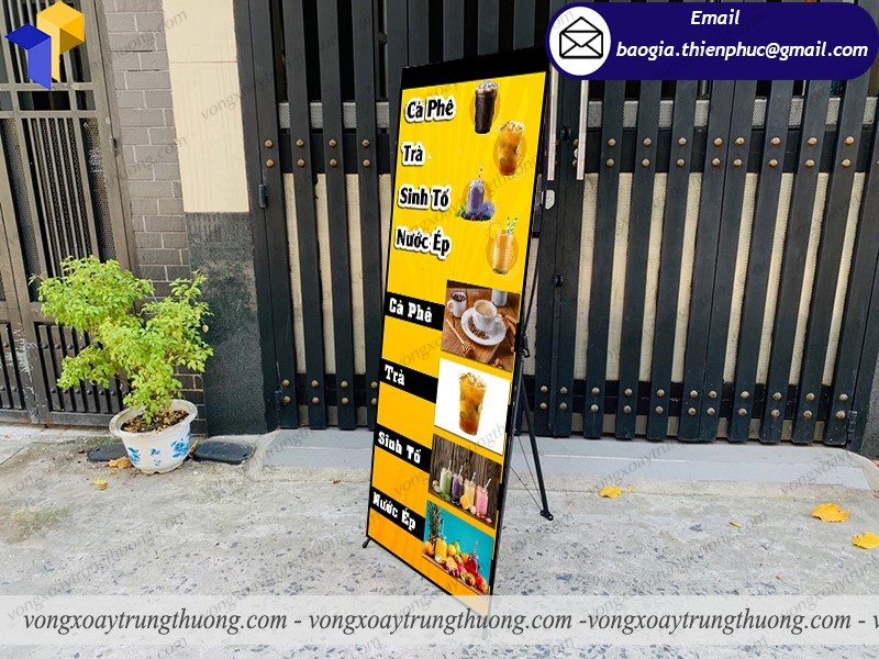 mẫu standee x quán cafe sinh tố đẹp