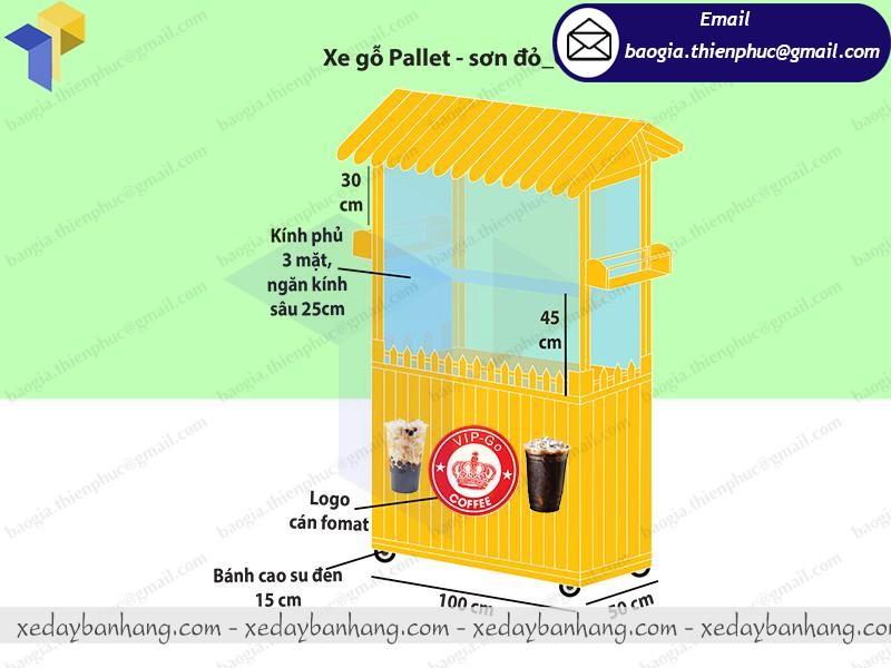 quầy gỗ bán cà phê trà sữa