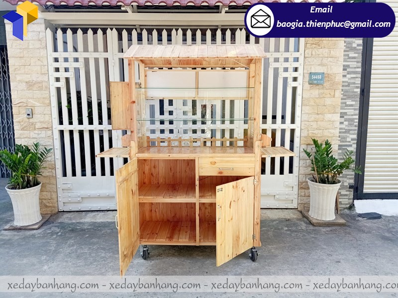 mẫu tủ gỗ bán cơm lưu động đẹp