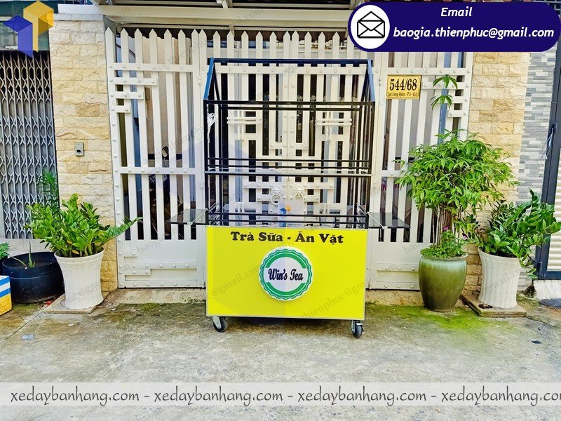 mẫu xe bán trà sữa full topping đẹp