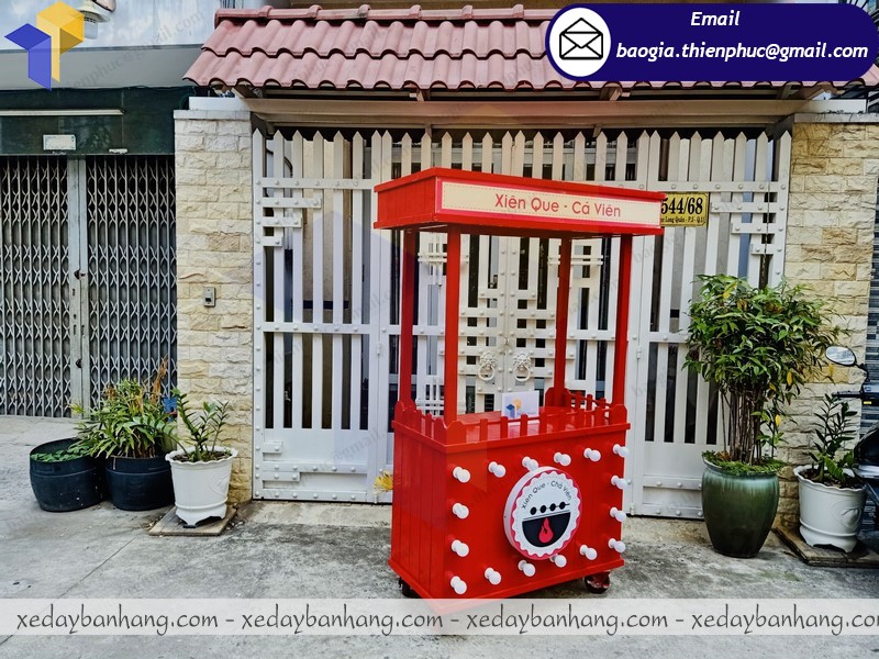 mẫu xe bán xiên que bằng gỗ giá rẻ đẹp